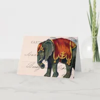 Vintage Circus Elephant Card