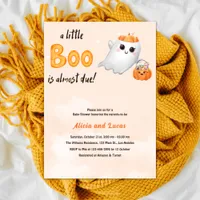 Cute Ghost Fall Halloween Baby Shower  Invitation