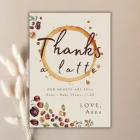 Thanks A Latte Rustic Coffee Theme Baby Shower Thank You Card