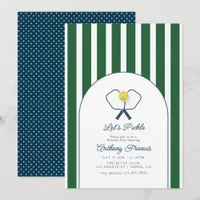 Preppy Country Club Pickleball Birthday Party Invitation