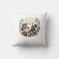 Aesthetic Goblincore And Cottagecore Mushroom Drea Throw Pillow