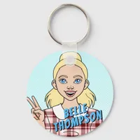 Customizable Girl School Student Name Keychain