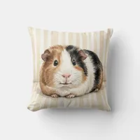 Watercolor Guinea Pig Throw Pillow