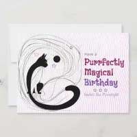 Purrfectly Magical Cat Birthday Greeting Card