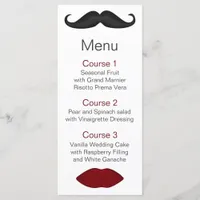 lips and mustache mod wedding menu