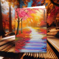 Beautiful Fall Day  Autumn Path Thinking about You Card