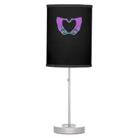 Heart Skeleton Hands Halloween Pastel Goth Eyeball Table Lamp