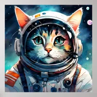 A fantasy cat astronaut  poster