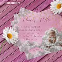 Pink Diaper Raffle Baby On A Cloud Enclosure Card