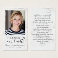 Forever in Our Hearts Photo Funeral Prayer Card