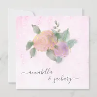 *~* ROSE QR RSVP +  Gold Glitter -  AR12 Wedding I Invitation