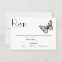 Butterfly Sketch  RSVP Card