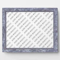 Classic Grayish-Blue Frame Add Photo Plaque