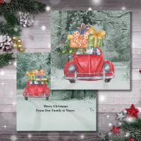 German Shepherd Dogs Christmas Driving Home Card