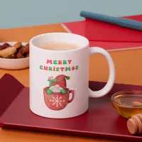 Merry Christmas Drinking Coffee