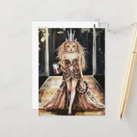 Coffee Cat Fairy on the Model Runway Postcard