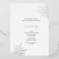 Elegant Snowflakes Winter Bridal Shower Foil Invitation