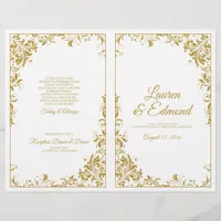 Elegant Vintage Vines Wedding Programs in Gold