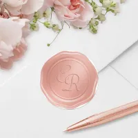 Rose Gold Wedding Monogram Faux Wax Seal