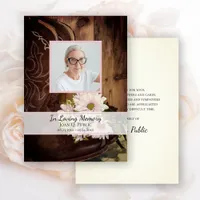 Pink Daisies Cowboy Boot Funeral Memorial Sympathy Thank You Card