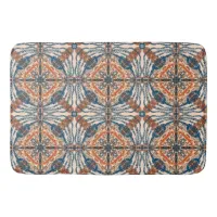 Turkish Inspired: Textured Navy & Terracotta Bath Mat