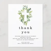PAPER | Eucalyptus Leaves Cross Baptism Thank you