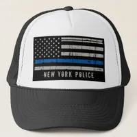 Personalized Thin Blue Line Police Trucker Hat