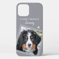Pet Photo Stylish Gray Dog iPhone 12 Case