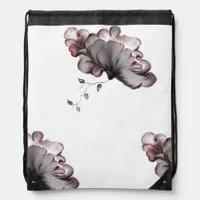 Rosy flower  drawstring bag