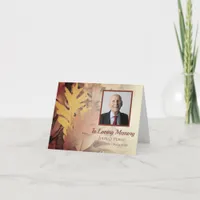 Painted Fall Leaves Funeral Memorial Sympathy Thank You Card