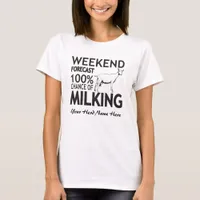 CUSTOMIZE Weekend Forecast Milking Saanen Goat T-Shirt