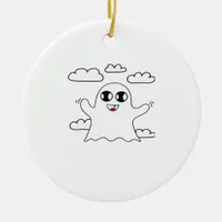 Cute Little Boo Creative Style Ceramic Ornament
