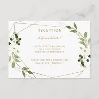 Modern Wedding Geometric Watercolor Greenery Wood Enclosure Card