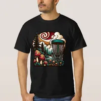 Pop Art Mushrooms and Disc Golf Course Ai Art T-Shirt