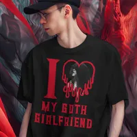 I Love My Goth Girlfriend Bleeding Red Heart Photo T-Shirt