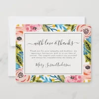 Funeral Pretty Florals Memorial Thank You Note