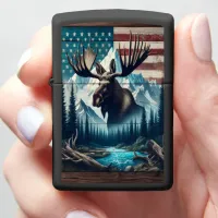 Moose In The Mountains Zippo Lighter