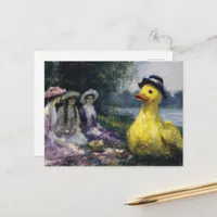 Three Women Picnic With the Giant  in Hat Postcard