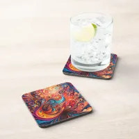 Vibrant Abstract Design Beverage Coaster 