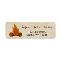 Rustic Camping Wedding address label