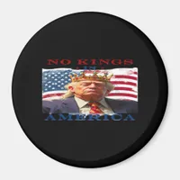 No Kings In America Anti-Trump Creative Design Magnet