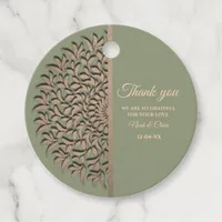 Elegant Modern Sage green & gold classic mandala F Favor Tags