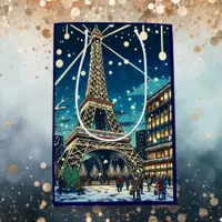 Eiffel Tower in Paris, France at Christmas time Medium Gift Bag