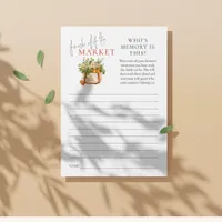 Fresh off Market Who’s Memory Bridal Shower Game Invitation