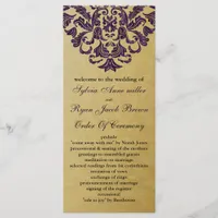 gold and purple Wedding program