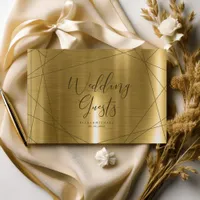Metallic Geometric Wedding Gold ID648 Guest Book