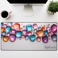 Personalized Rainbow Gemstone  Desk Mat