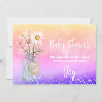 *~* Watercolor Rustic Mason Floral Baby Shower Invitation