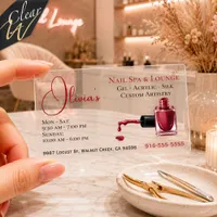 Timeless Rich Red Nail Polish Nail Stylist Clear Business Cards