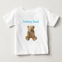 Personalize this cute Organic  Teddy bear Baby T Baby T-Shirt